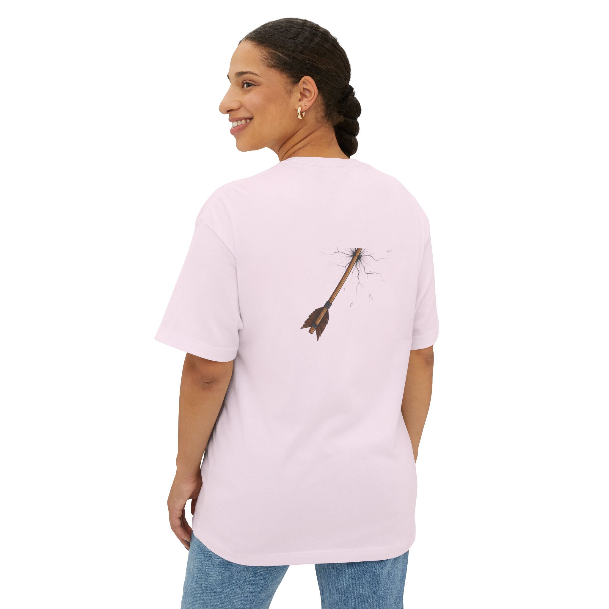 Boxy Tee — Minimal '20202020V' Front Arc & Arrow Back Graphic