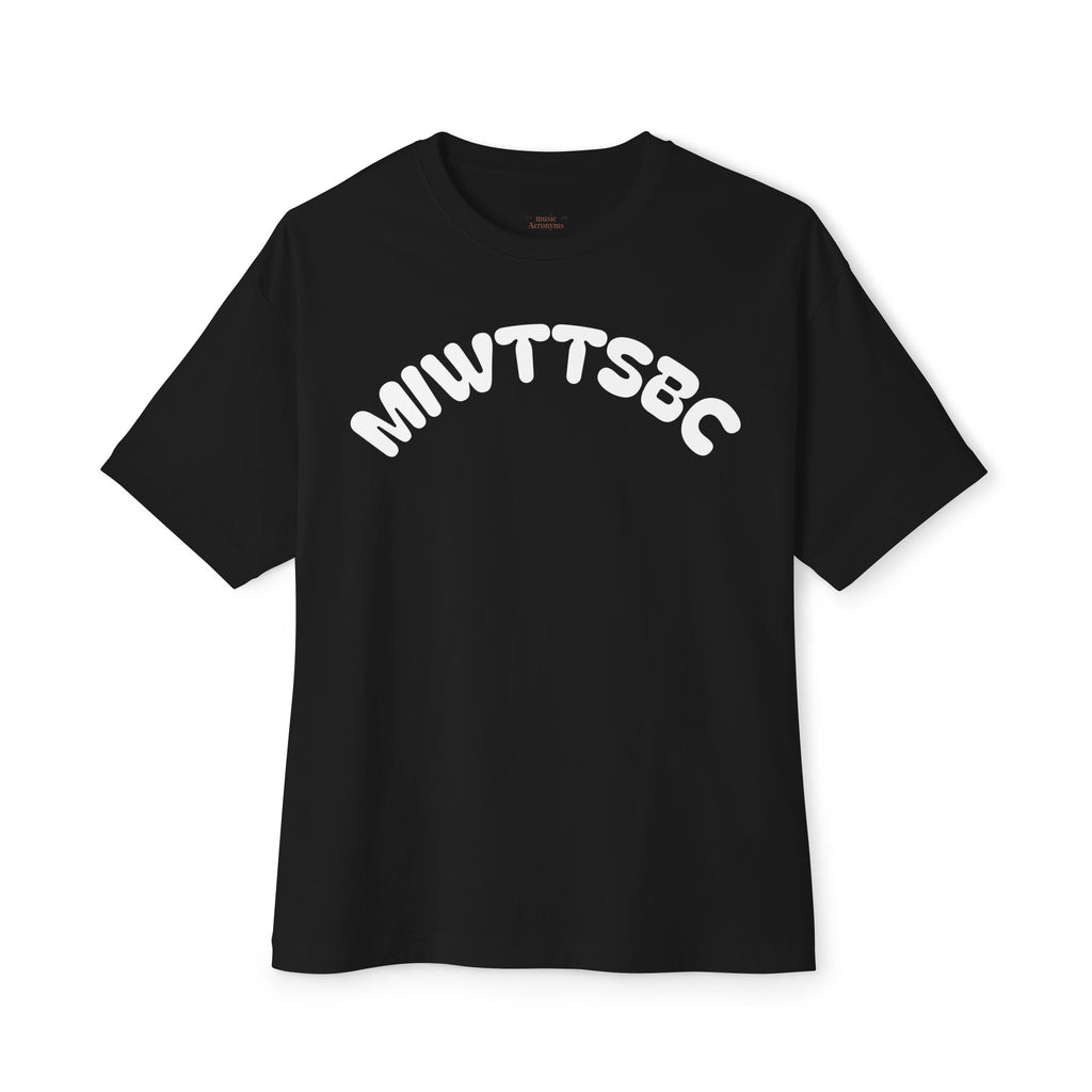 Boxy Tee — Minimal Arch Logo "MIIWTTSSBC" Casual Oversized Shirt