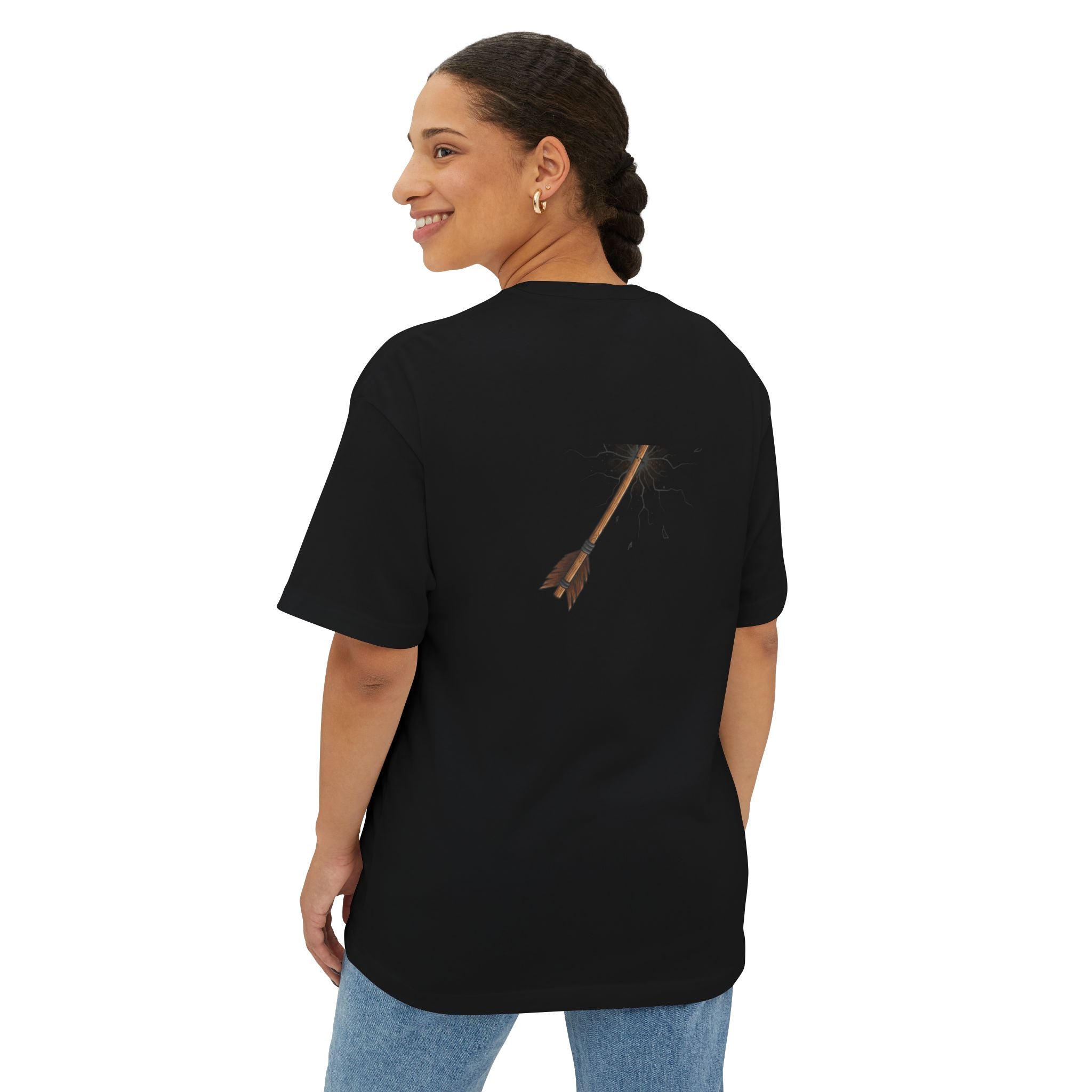 Boxy Tee — Minimal '20202020V' Front Arc & Arrow Back Graphic